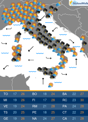Previsioni  Meteo Sabato 19 Settembre
