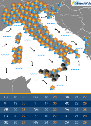 Previsioni Meteo Lunedi 21 Settembre