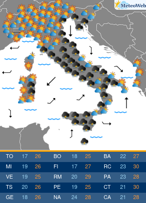Previsioni Meteo Sabato 19 Settembre
