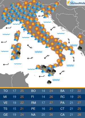 Previsioni  Meteo Mercoledi 23 Settembre