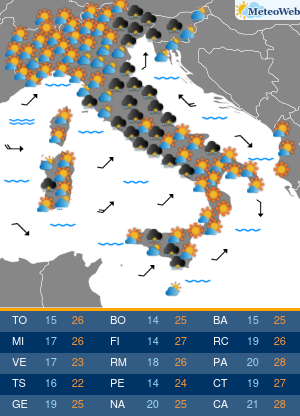 Previsioni Meteo Giovedi 24 Settembre