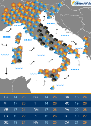 Previsioni Meteo Giovedi 24 Settembre