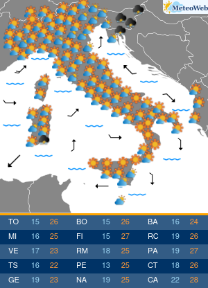 Previsioni  Meteo Giovedi 24 Settembre
