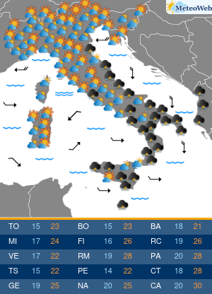 Previsioni Meteo Venerdi 25 Settembre