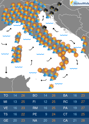 Previsioni Meteo Giovedi 24 Settembre