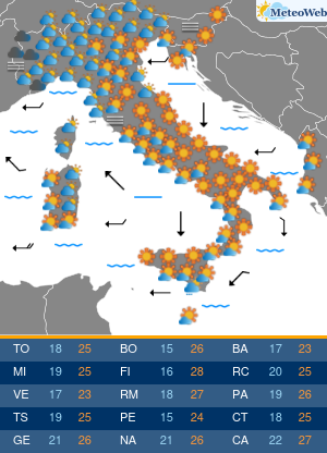 Previsioni  Meteo Mercoledi 30 Settembre
