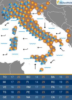 Previsioni Meteo Sabato 3 Ottobre