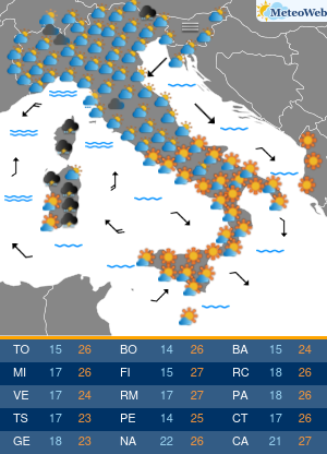 Previsioni Meteo Lunedi 5 Ottobre