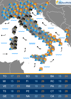 Previsioni  Meteo Martedi 6 Ottobre