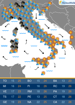 Previsioni Meteo Lunedi 5 Ottobre