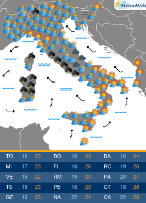Previsioni  Meteo Martedi 6 Ottobre