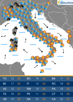 Previsioni Meteo Lunedi 5 Ottobre