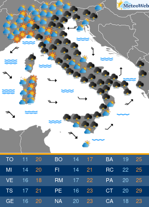 Previsioni Meteo Venerdi 9 Ottobre