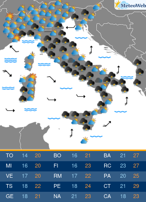 Previsioni Meteo Venerdi 9 Ottobre