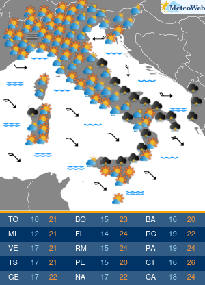 Previsioni  Meteo Domenica 11 Ottobre
