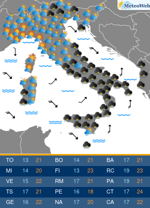 Previsioni Meteo Sabato 10 Ottobre