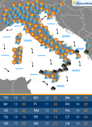 Previsioni Meteo Martedi 13 Ottobre