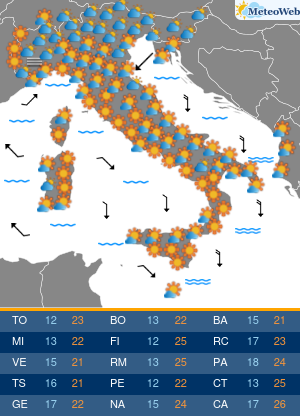 Previsioni Meteo Giovedi 15 Ottobre