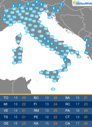 Temperature Minime Giovedi 15 Ottobre