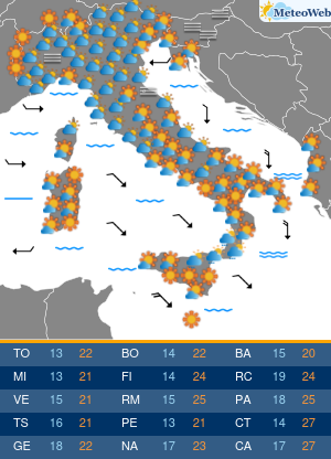 Previsioni Meteo Venerdi 16 Ottobre
