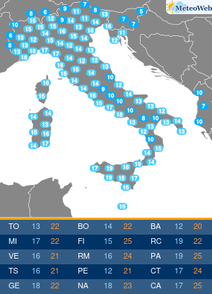Sabato 17 Ottobre Temperature Minime Sabato 17 Ottobre