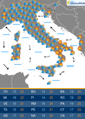 Previsioni  Meteo Sabato 17 Ottobre