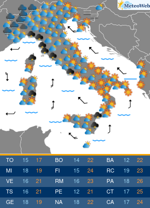 Previsioni Meteo Domenica 18 Ottobre