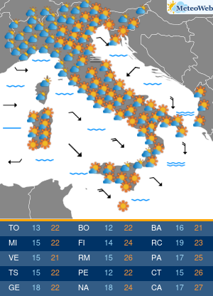 Previsioni Meteo Venerdi 16 Ottobre