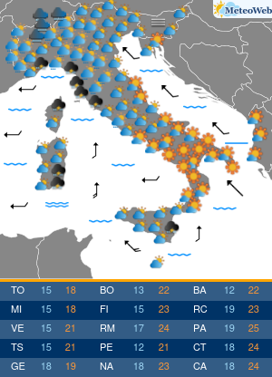 Previsioni  Meteo Domenica 18 Ottobre