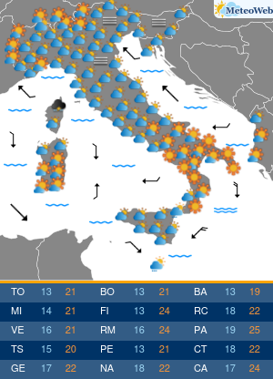 Previsioni Meteo Sabato 17 Ottobre