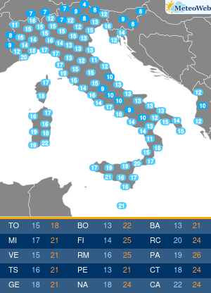 Lunedi 19 Ottobre Temperature Minime Lunedi 19 Ottobre
