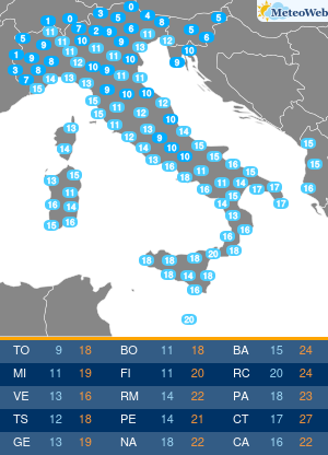 Giovedi 22 Ottobre Temperature Minime Giovedi 22 Ottobre