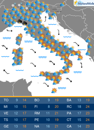 Previsioni Meteo Venerdi 23 Ottobre