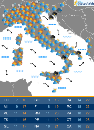 Previsioni  Meteo Sabato 24 Ottobre