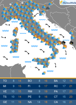 Previsioni Meteo Domenica 25 Ottobre