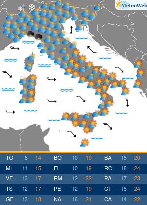 Previsioni Meteo Venerdi 23 Ottobre