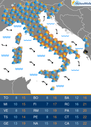 Previsioni Meteo Domenica 25 Ottobre