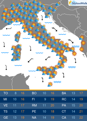 Previsioni  Meteo Mercoledi 28 Ottobre