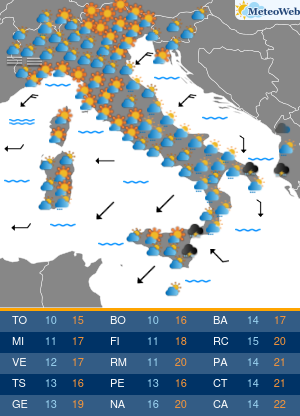 Previsioni  Meteo Venerdi 30 Ottobre