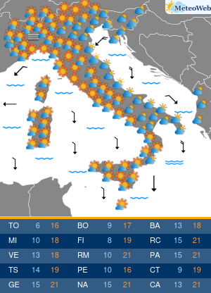 Previsioni Meteo Giovedi 29 Ottobre