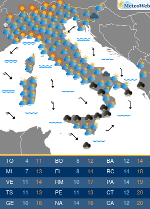 Previsioni  Meteo Domenica 1 Novembre