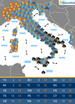 Previsioni  Meteo Lunedi 2 Novembre