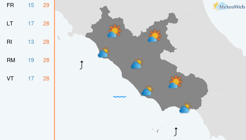 Previsioni Meteo Lunedì 15 Giugno