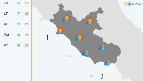Previsioni Meteo Lunedì 15 Giugno