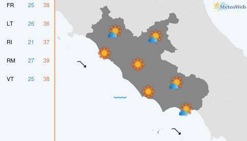 Previsioni Meteo Giovedì 30 Luglio