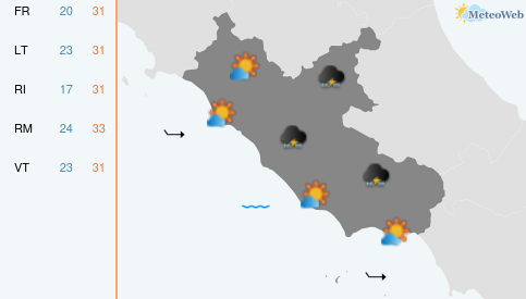 Previsioni Meteo Martedì 18 Agosto