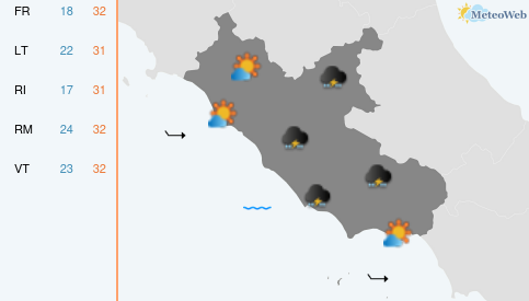Previsioni Meteo Lunedì 17 Agosto
