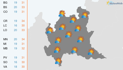 Previsioni Meteo Domenica 14 Giugno