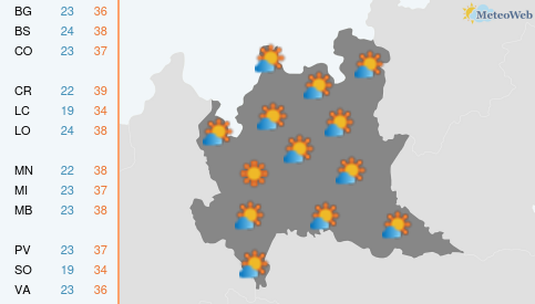 Previsioni Meteo Mercoledì 8 Luglio