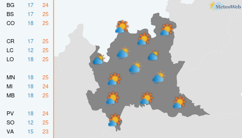 Previsioni Meteo Sabato 12 Settembre
